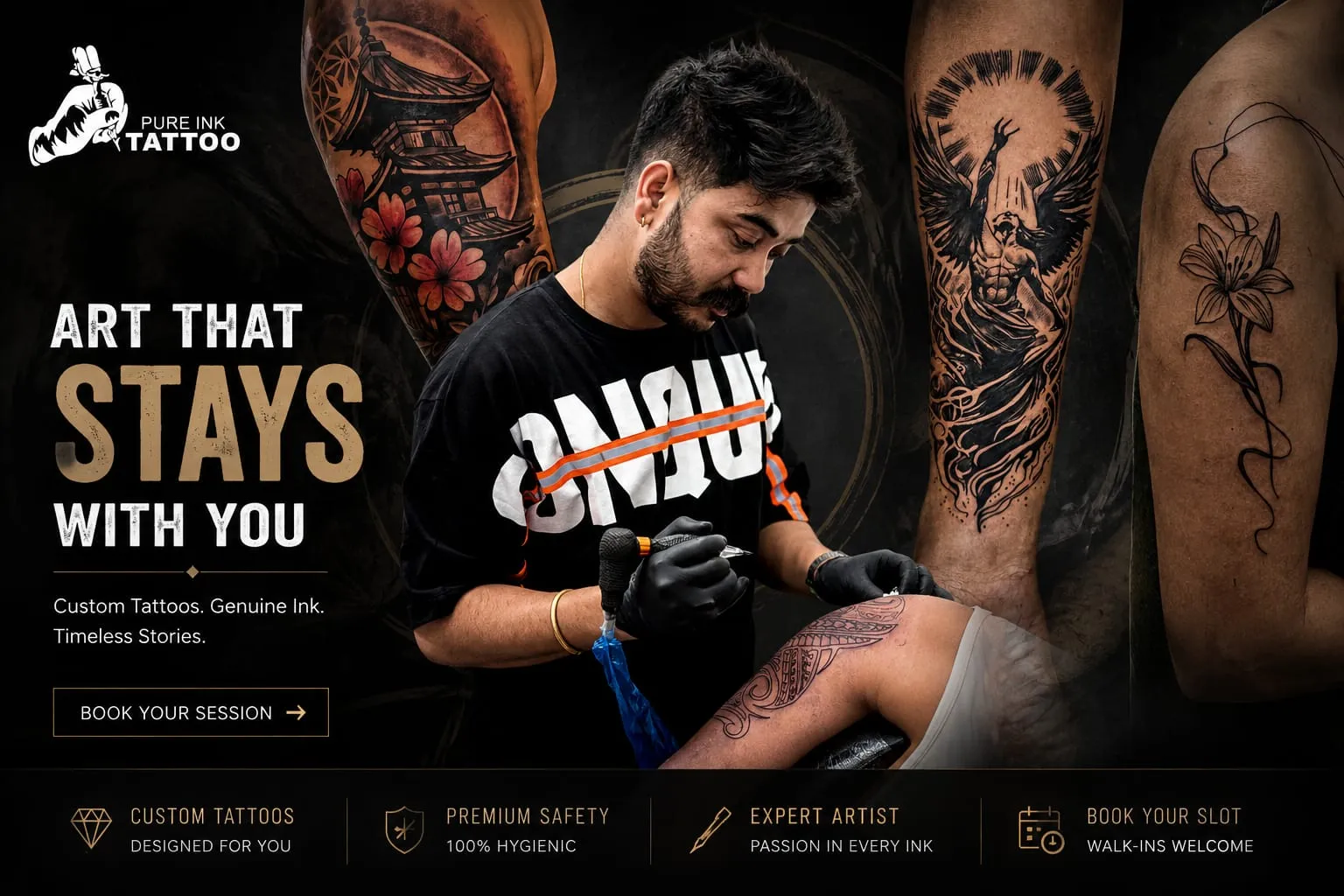 Pure Ink Tattoo Studio Banner