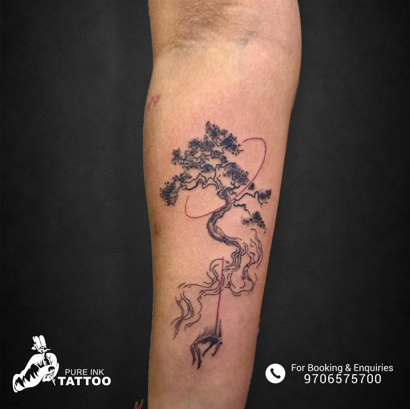 Ethereal Mandala fine line tattoo